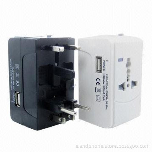 Universal Travel Adapter with Rated Voltage of 100 to 240V, Can be Used in Over 150 Countries